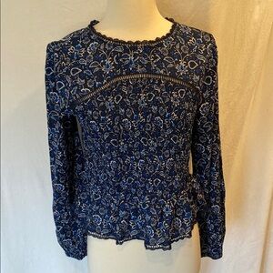 Loft gathered floral top, NWOT
